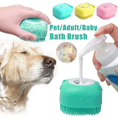 Guante Cepillo de Silicona para Baño de Mascotas - Masaje y Shampoo