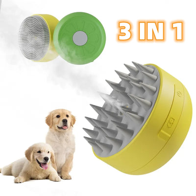 Cepillo Vaporizador Eléctrico para Mascotas - Masaje y Limpieza con Spray